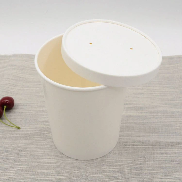 white soup paper bowls with paper lids(001)