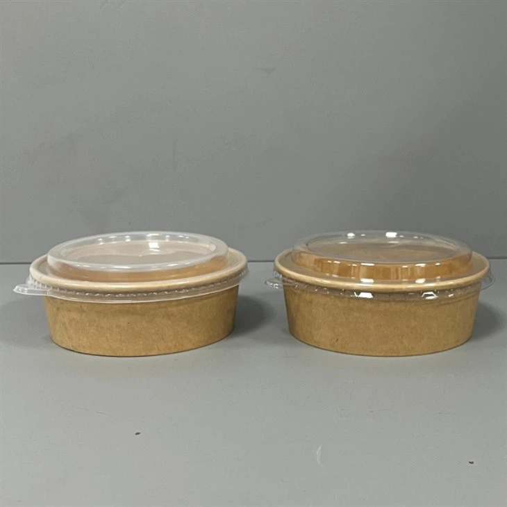 Tazón de papel kraft para ensalada desechable
